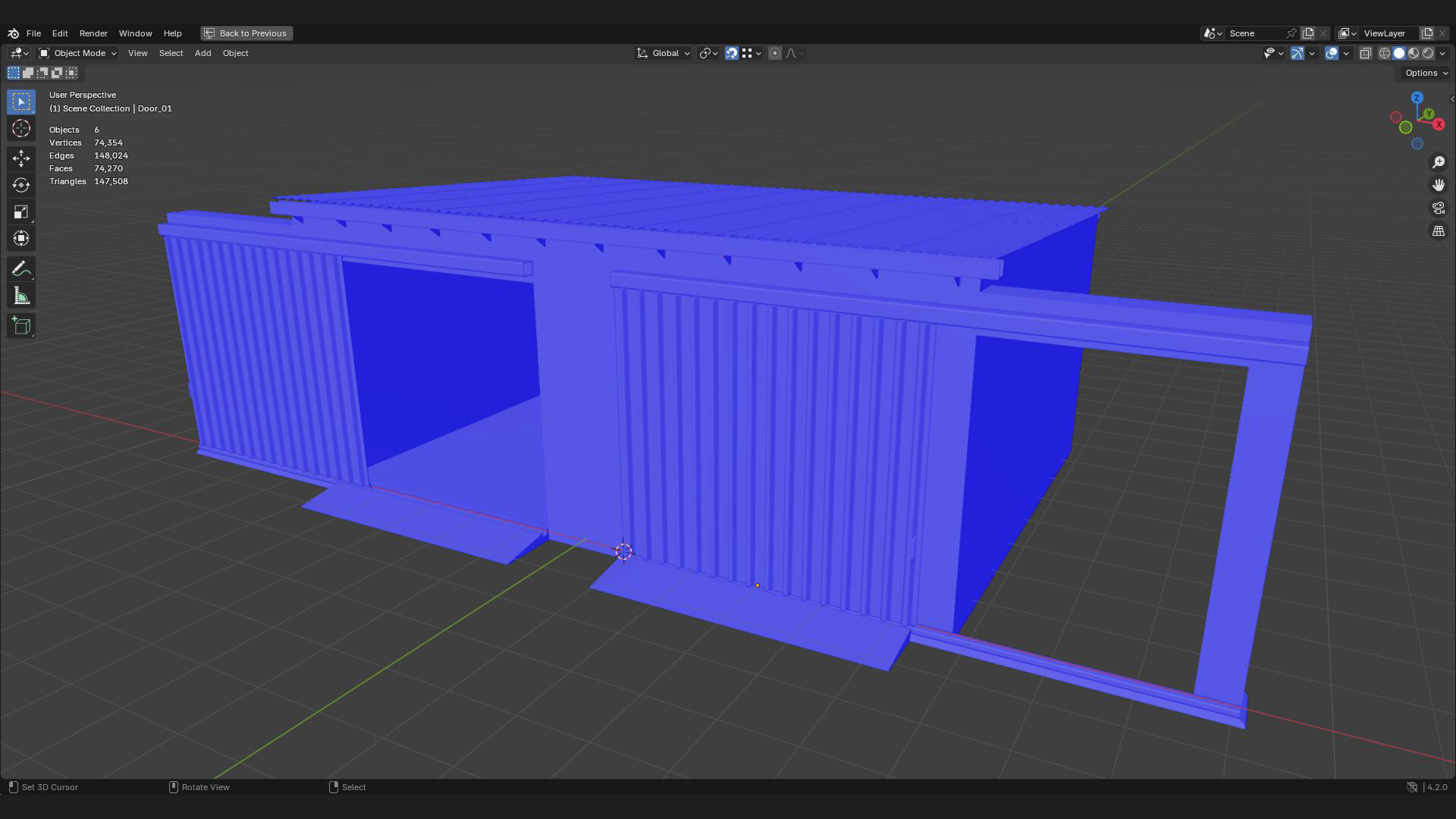 Industrial farm shed barn store with sliding doors 3d model 3D model_2