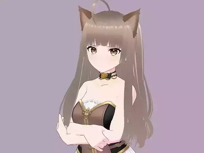Vroid 3D vtuber cute anime character 