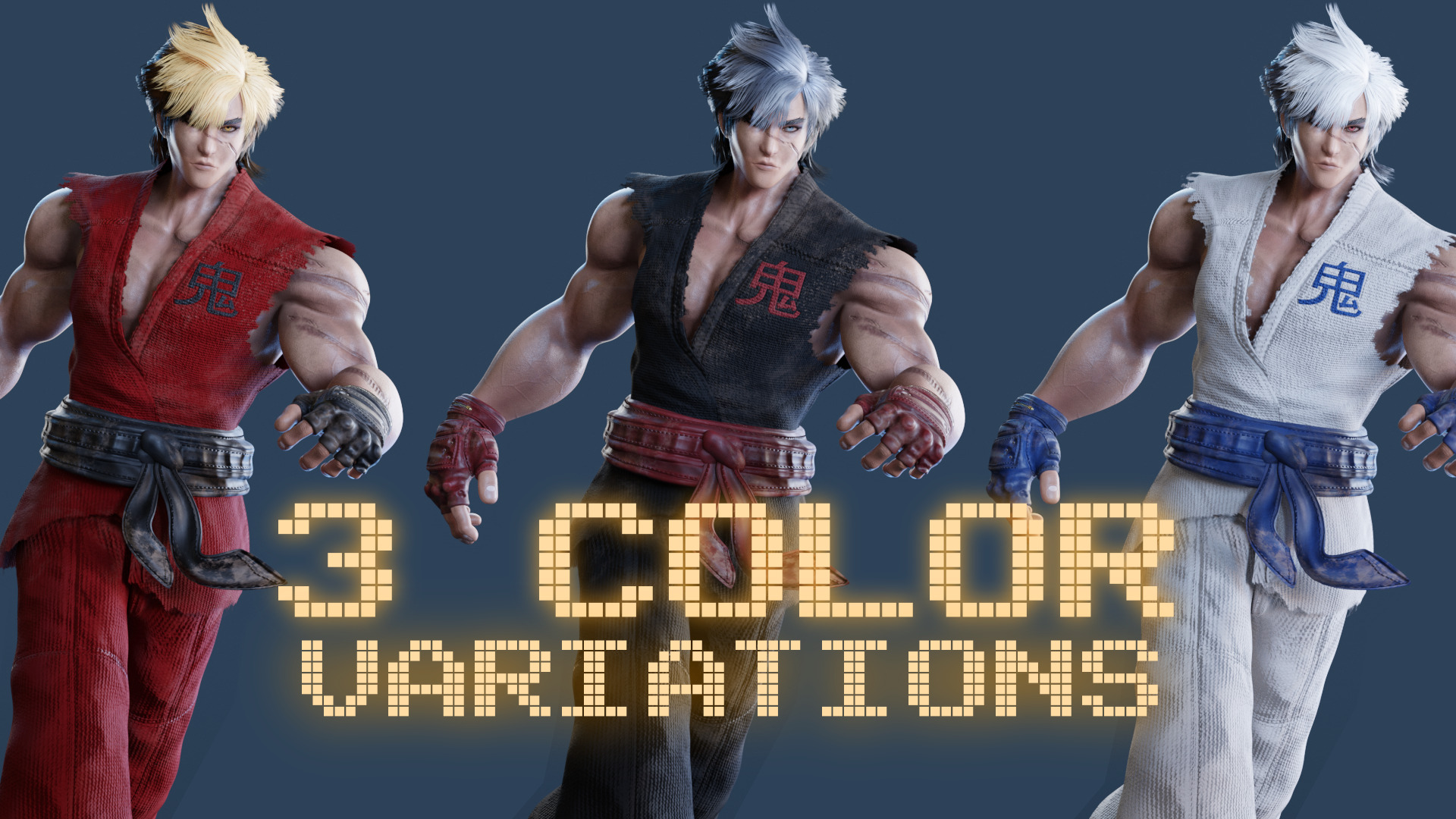 Stylized Male Fighting Character - Raiga Low-poly 3D model_8