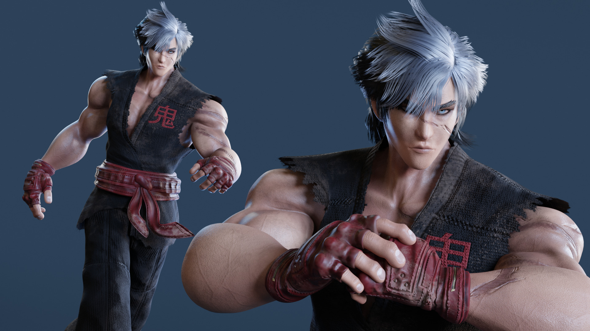 Stylized Male Fighting Character - Raiga Low-poly 3D model_9