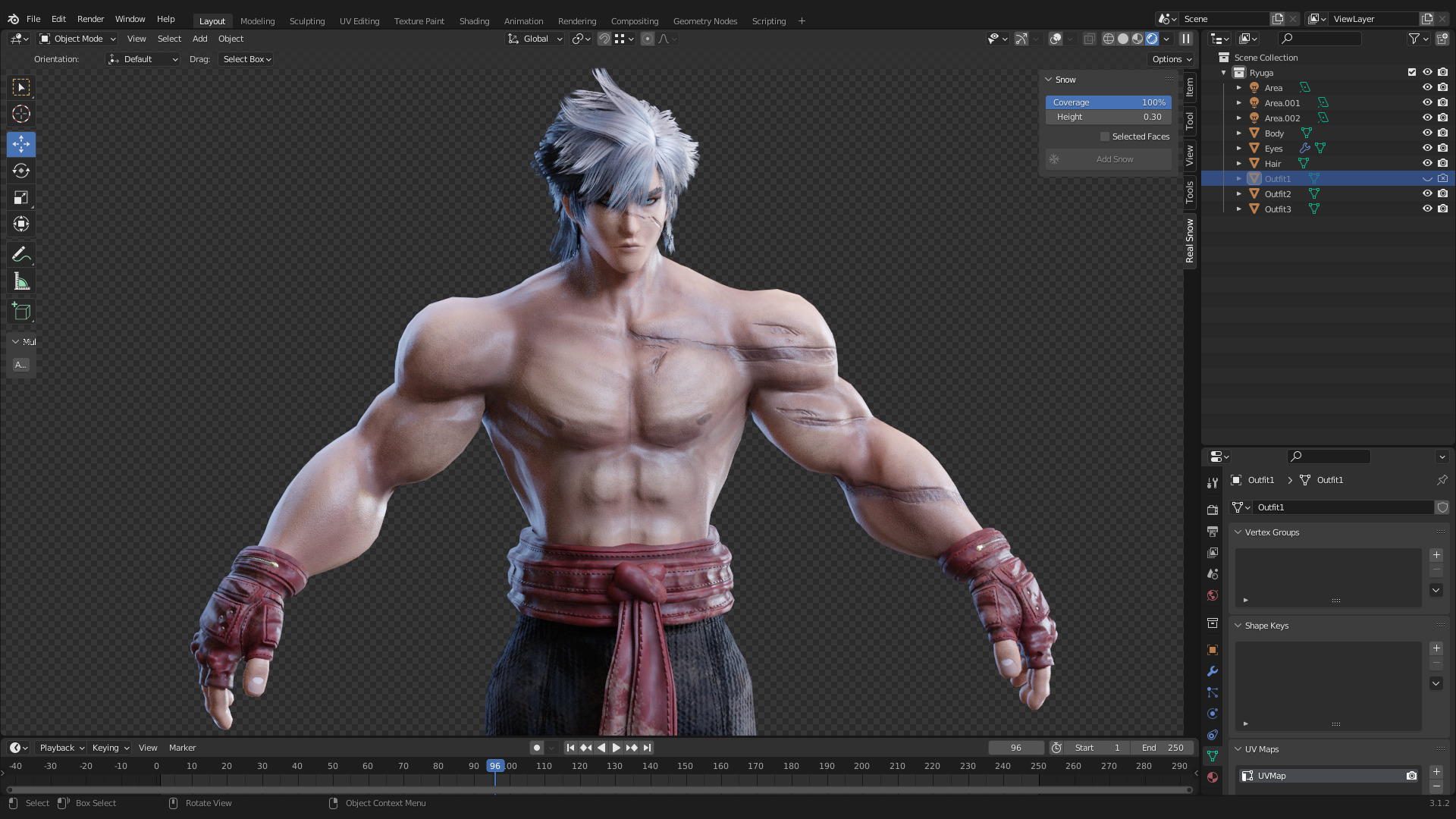Stylized Male Fighting Character - Raiga Low-poly 3D model_13