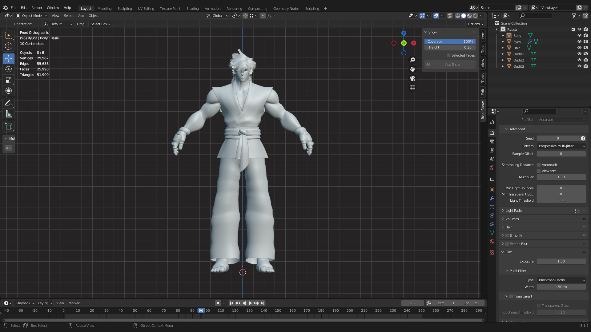 Stylized Male Fighting Character - Raiga Low-poly 3D model_14