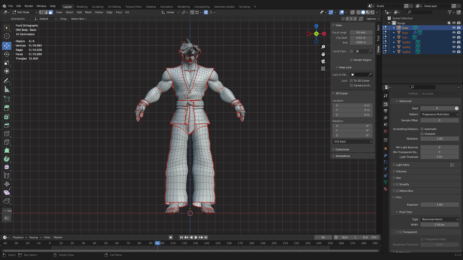 Stylized Male Fighting Character - Raiga Low-poly 3D model_15