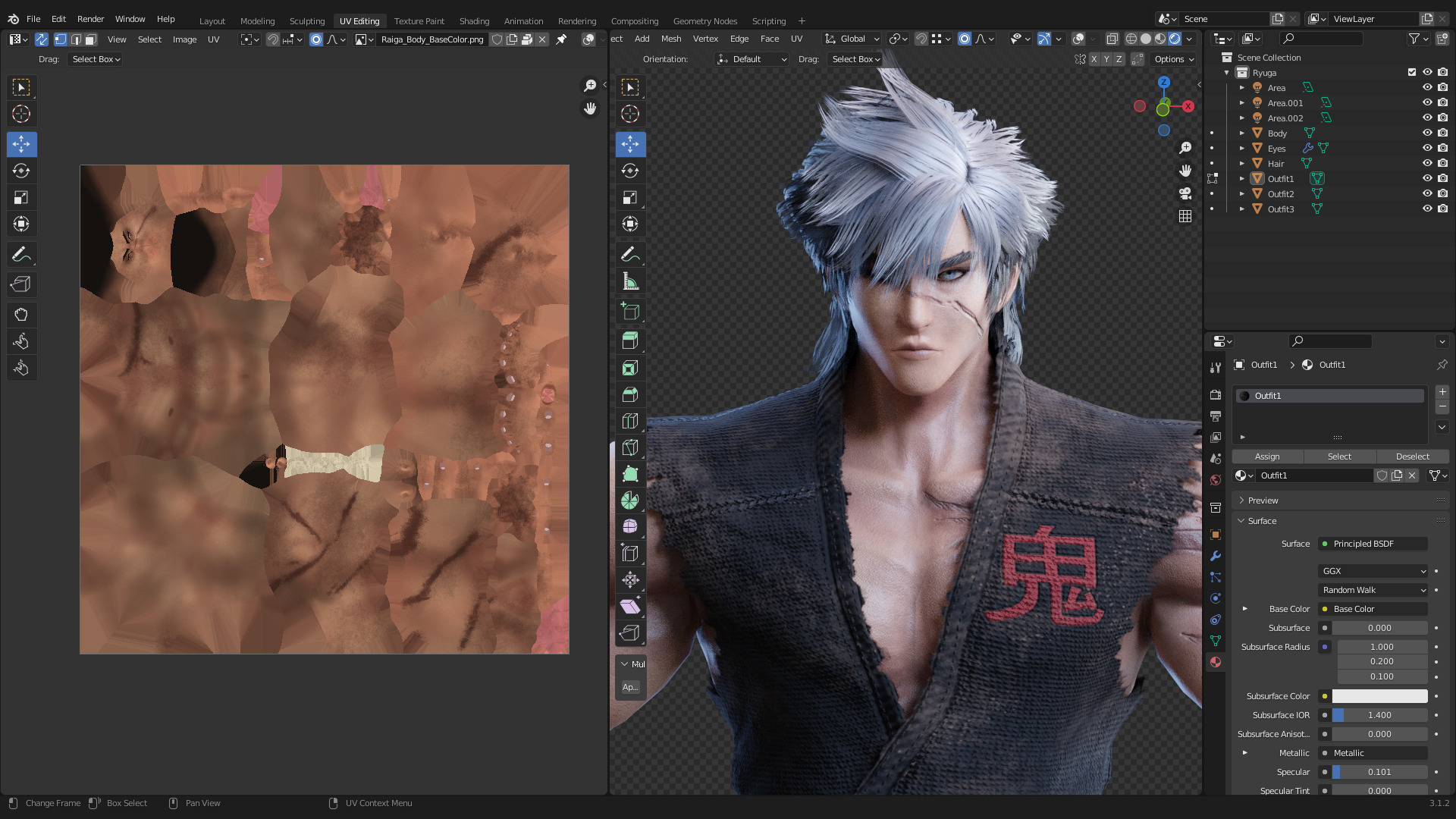 Stylized Male Fighting Character - Raiga Low-poly 3D model_17