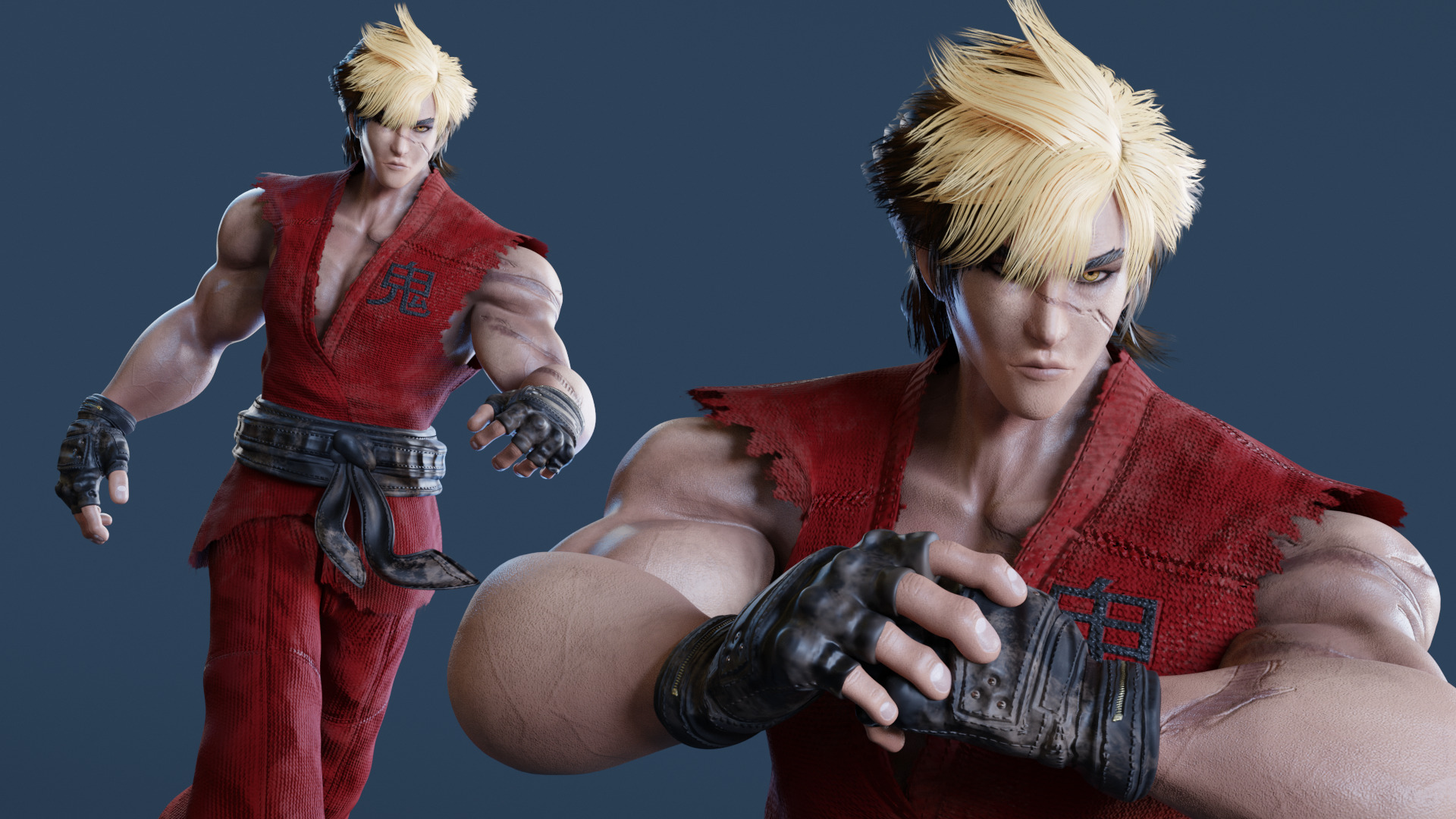 Stylized Male Fighting Character - Raiga Low-poly 3D model_10