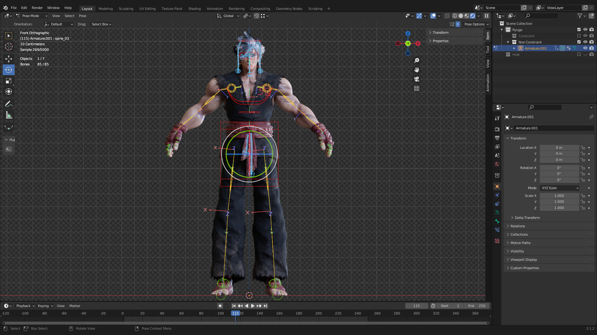 Stylized Male Fighting Character - Raiga Low-poly 3D model_21