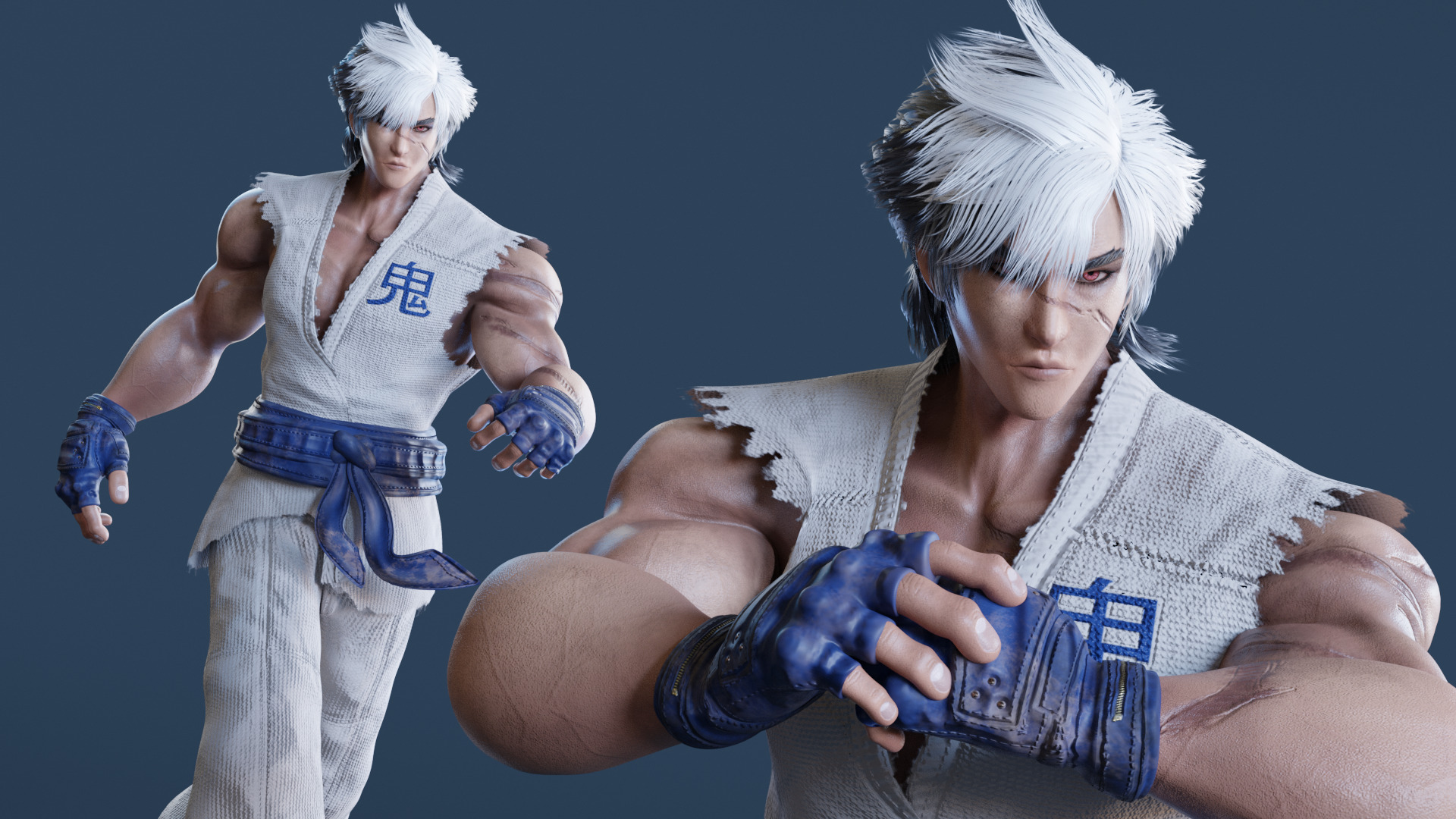 Stylized Male Fighting Character - Raiga Low-poly 3D model_11