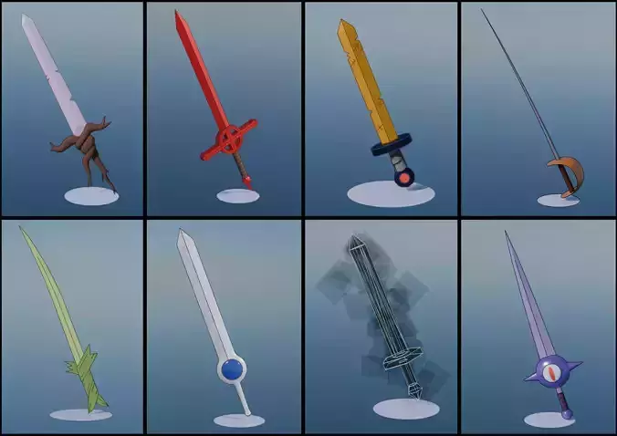 All 8 Finn Swords  3D Model Collection