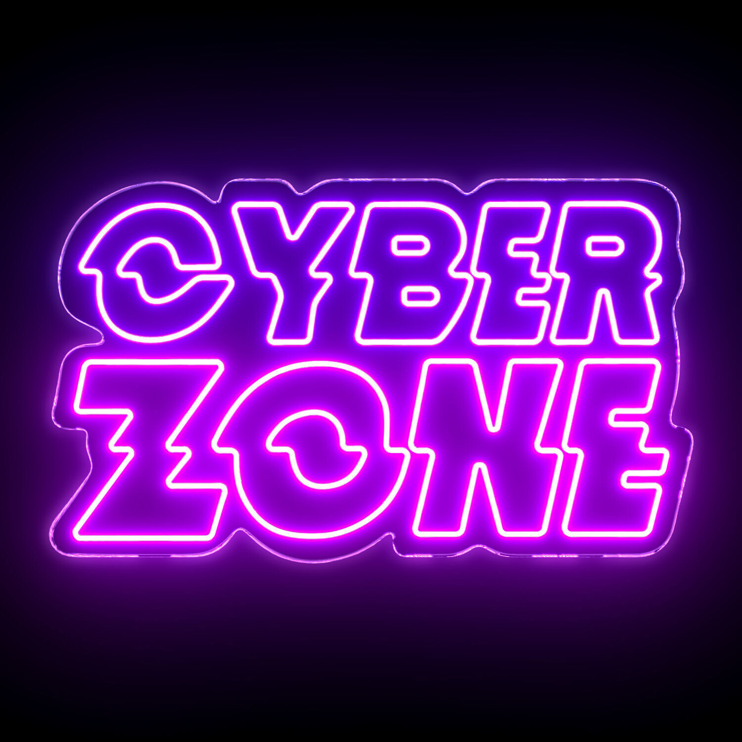 Cyber Zone Neon Sign 3D model_1