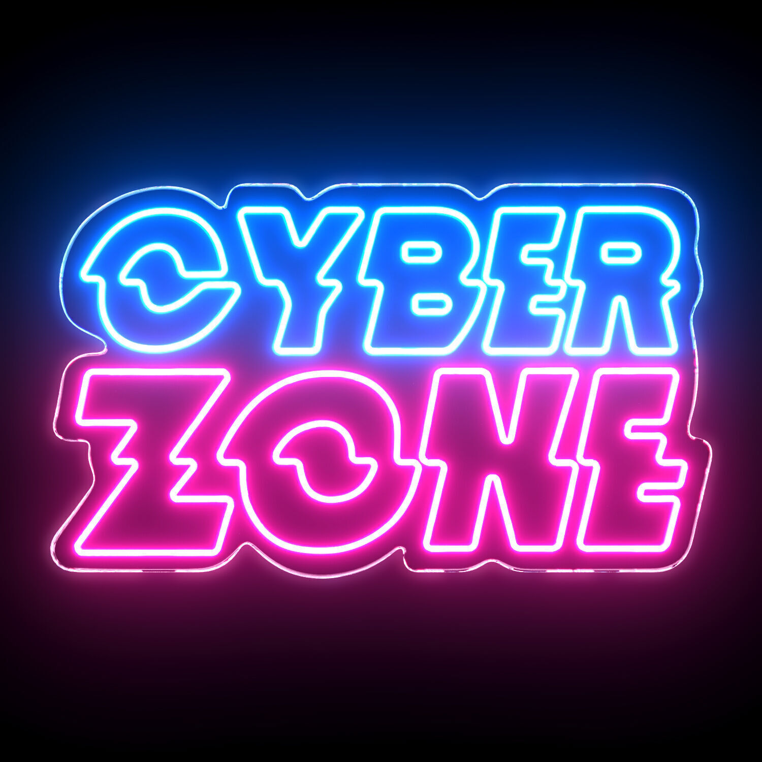 Cyber Zone Neon Sign 3D model_2