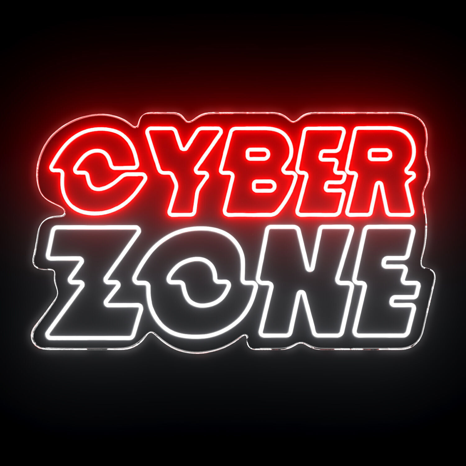 Cyber Zone Neon Sign 3D model_3