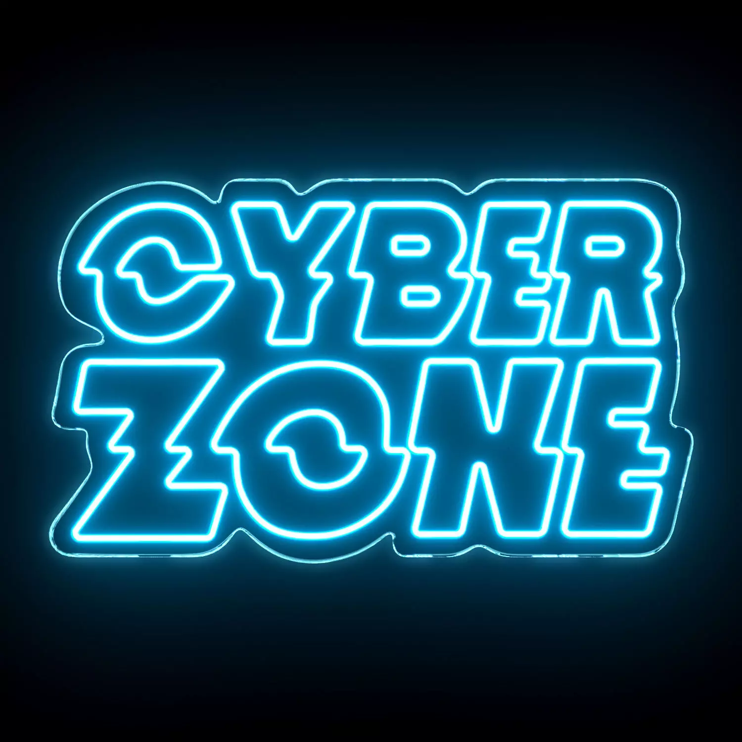 Cyber Zone Neon Sign 3D model_0