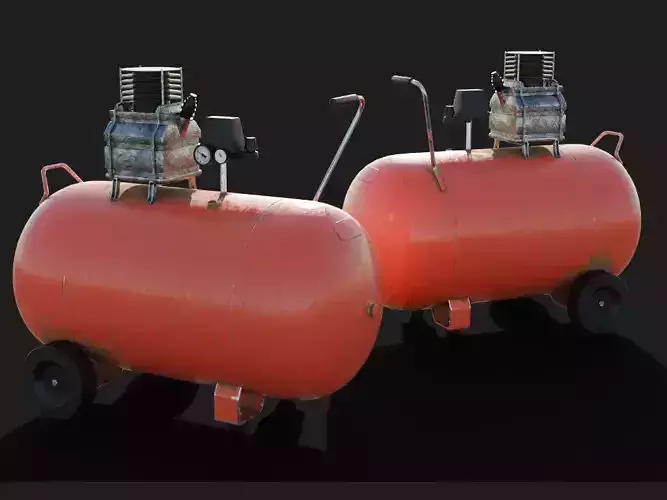pneumatic industrial air piston compressor 3d prop model 3D model