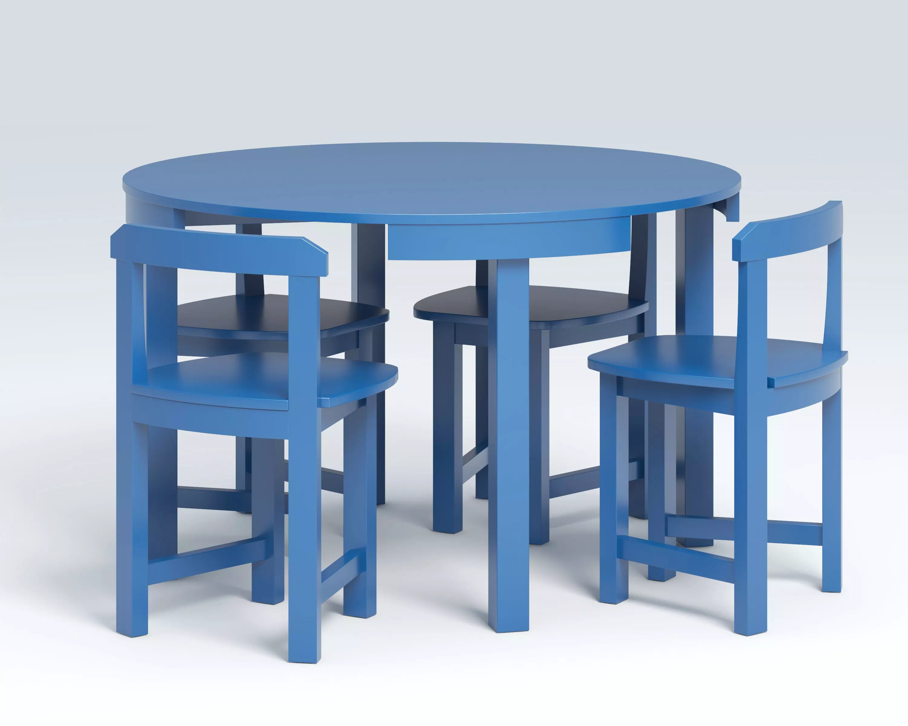Round Dining Table with Chair 3D print model