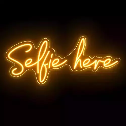 Selfie here Neon Sign