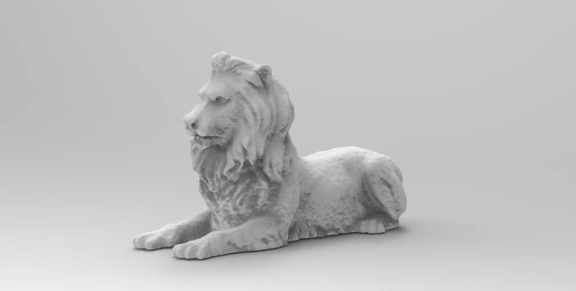 lion sculpture 3D model_0