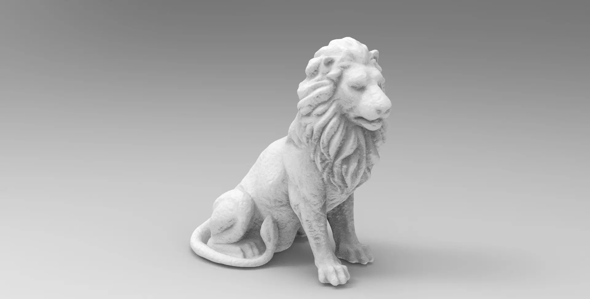 lion sculpture 3D model_0