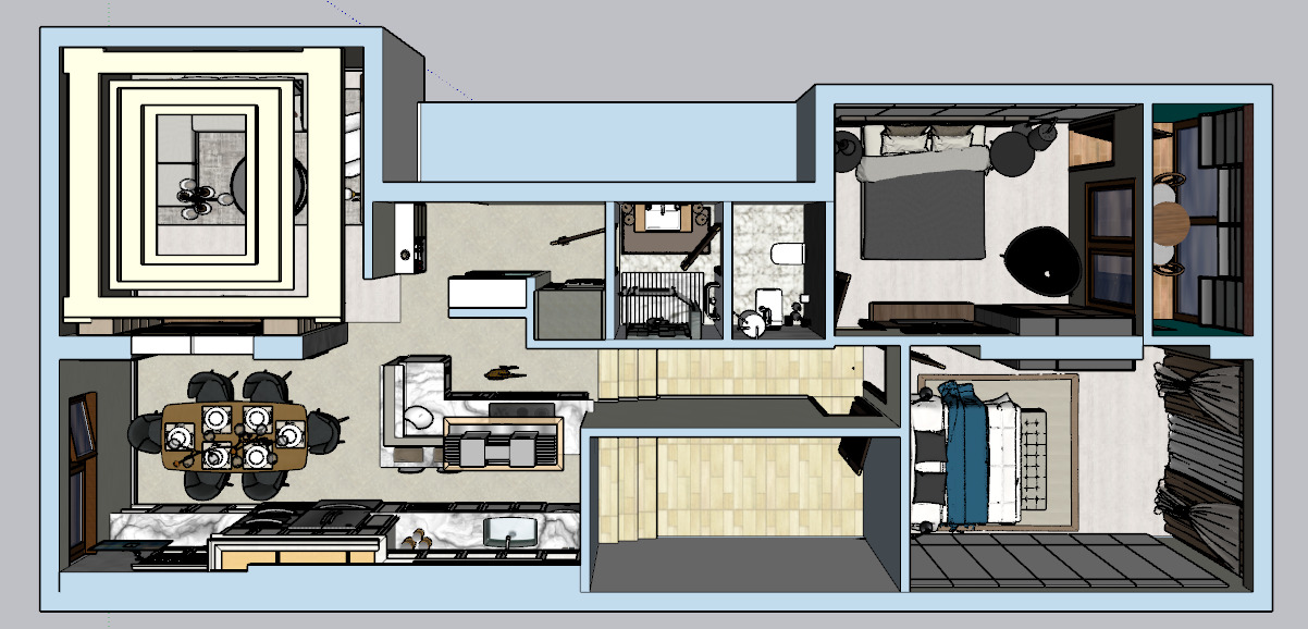 apartment layout 3D model_32