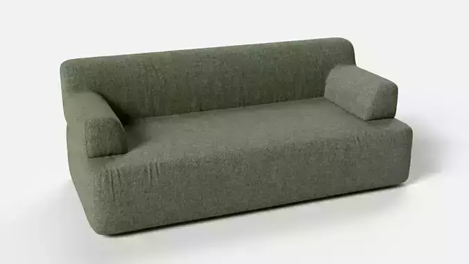Forma two seat with armrest 3D model