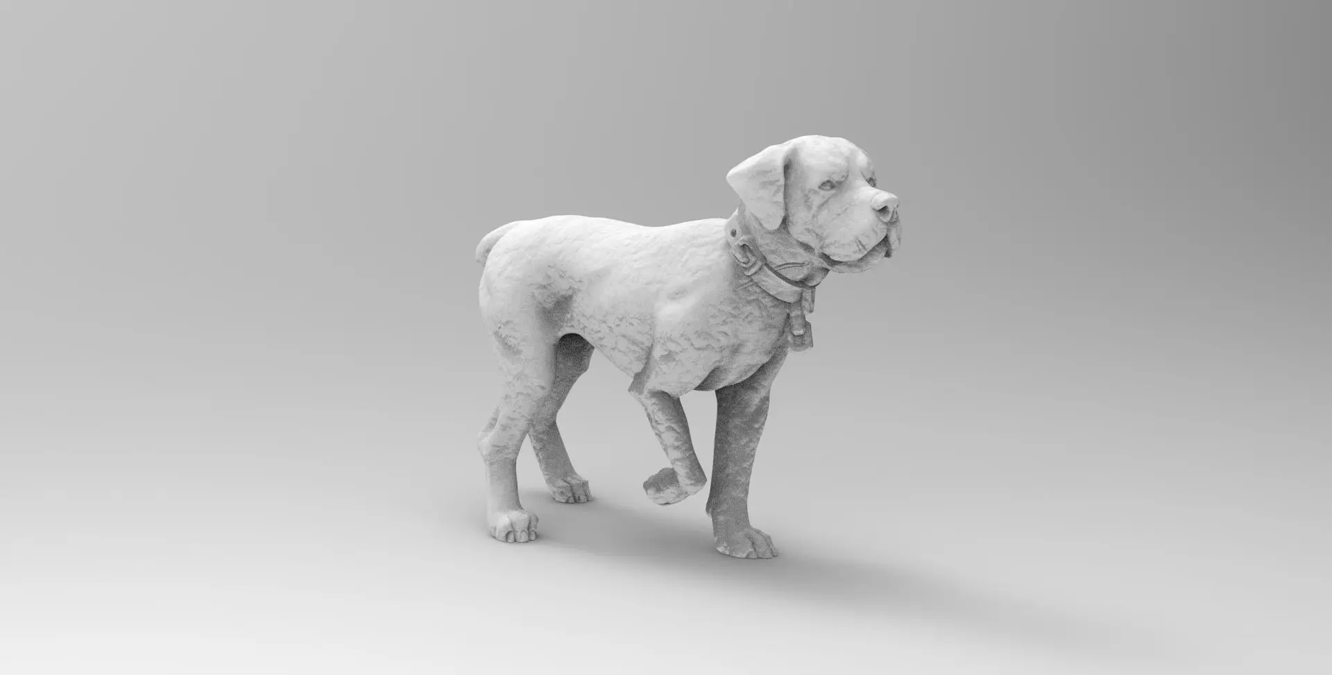 dog sculpture 3D model_0