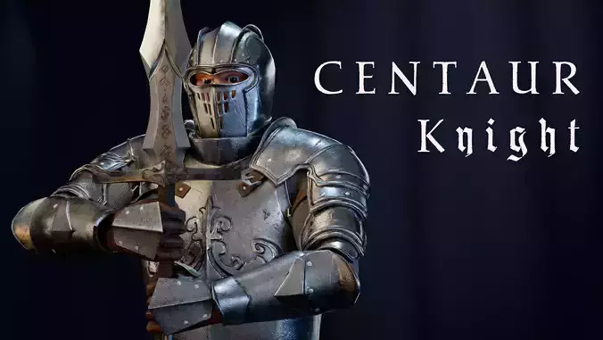 Centaur Knight-Heawy Armor Low-poly 3D model