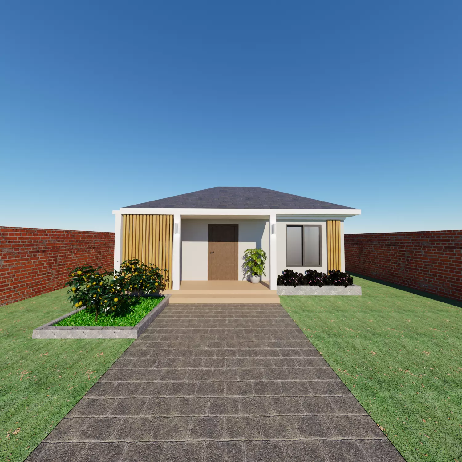 House Exterior Design 3D model_0