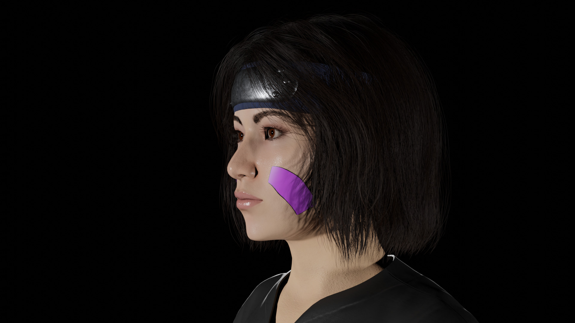 Kunoichi 3d Model - Realistic Ninja Warrior 3D model_1