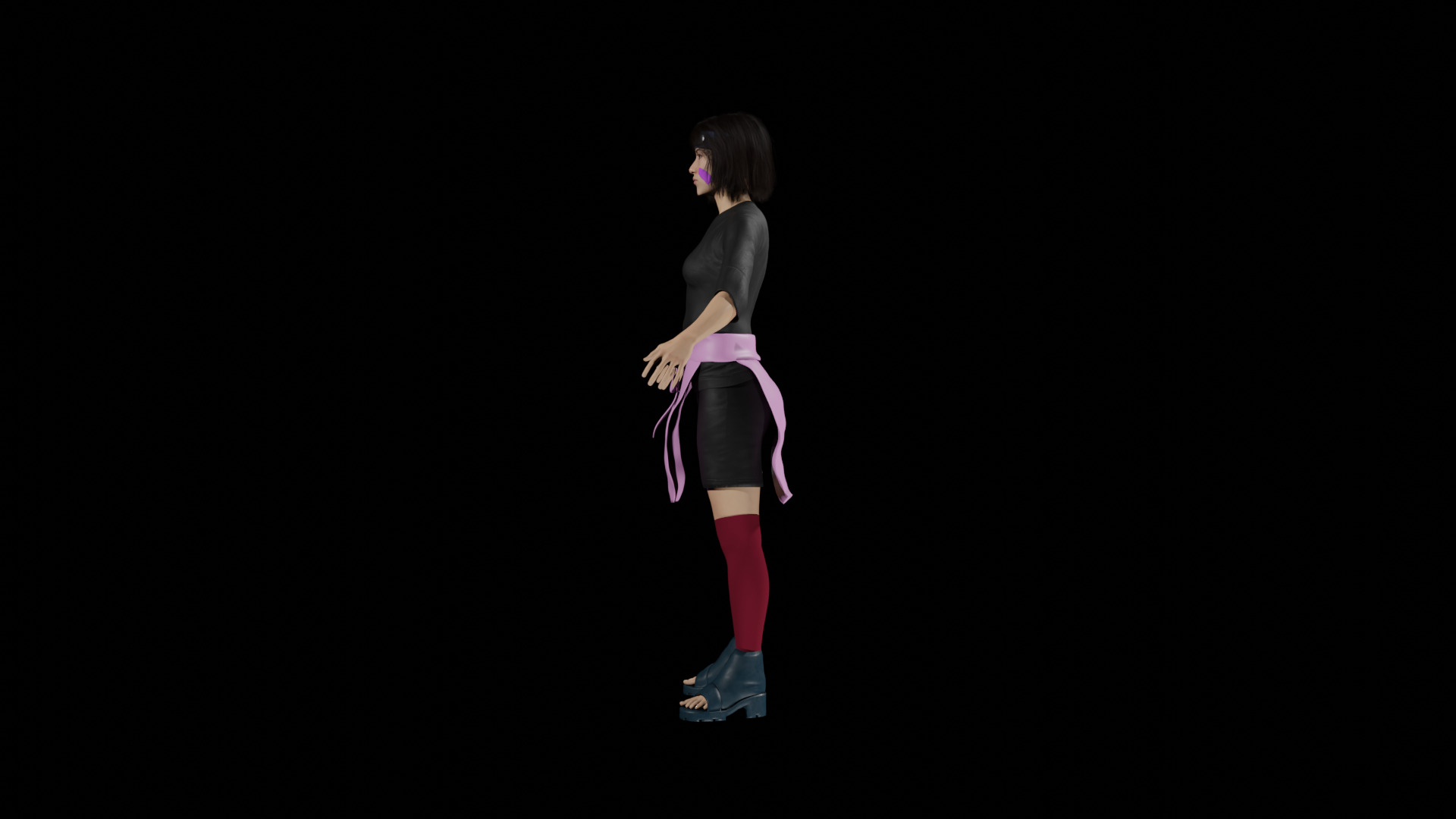 Kunoichi 3d Model - Realistic Ninja Warrior 3D model_8