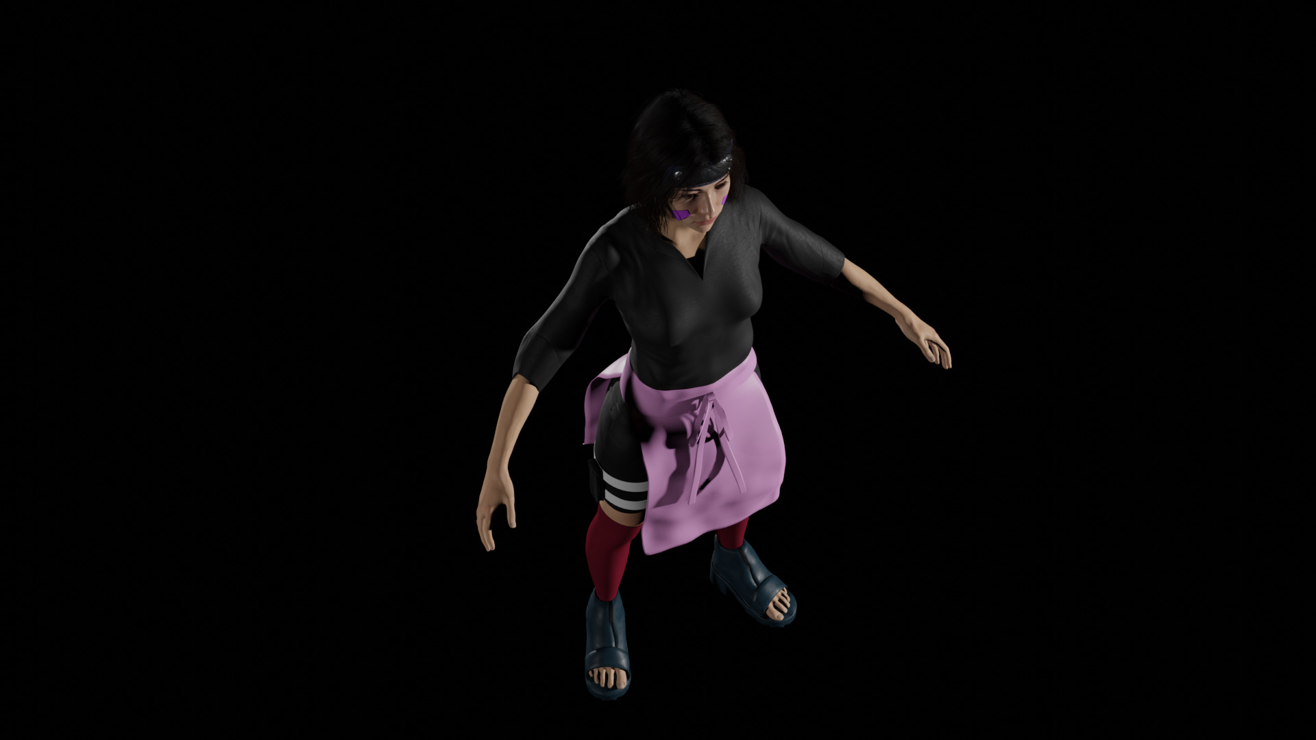 Kunoichi 3d Model - Realistic Ninja Warrior 3D model_6