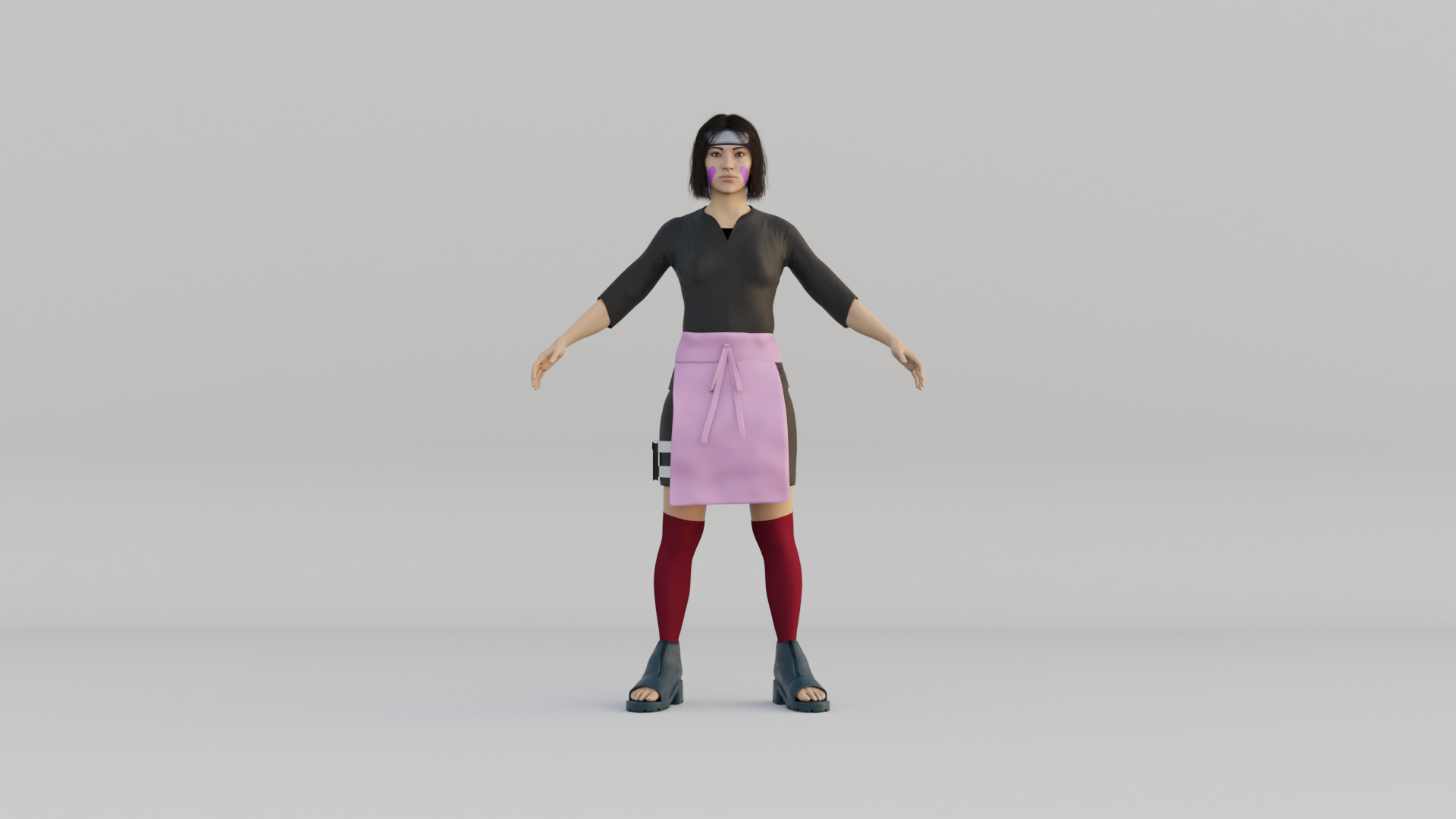 Kunoichi 3d Model - Realistic Ninja Warrior 3D model_3