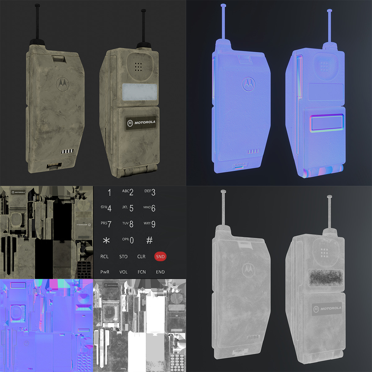 90s Brick Phone - Motorola MicroTAK  3D model_2