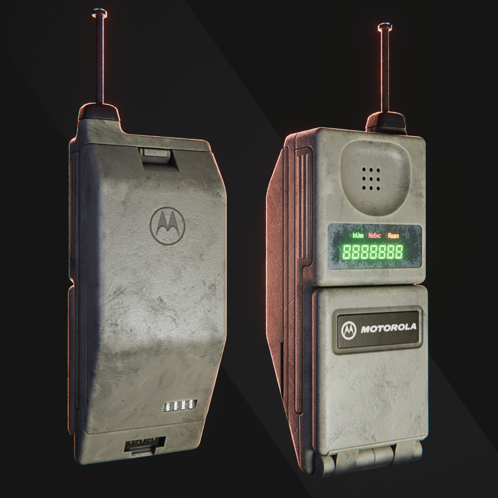 90s Brick Phone - Motorola MicroTAK  3D model_1