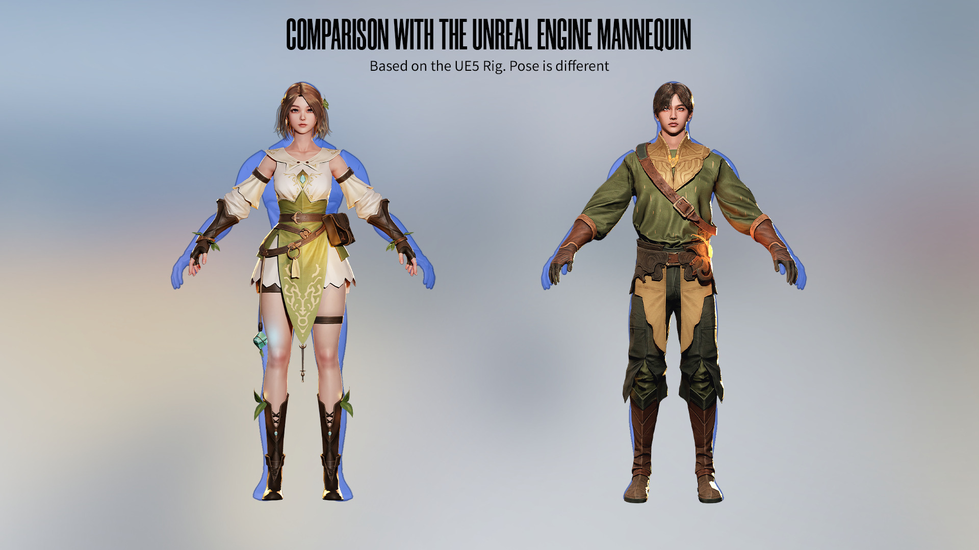 MMORPG Newbie Archers - Medieval Fantasy Modular Character Low-poly 3D model_19