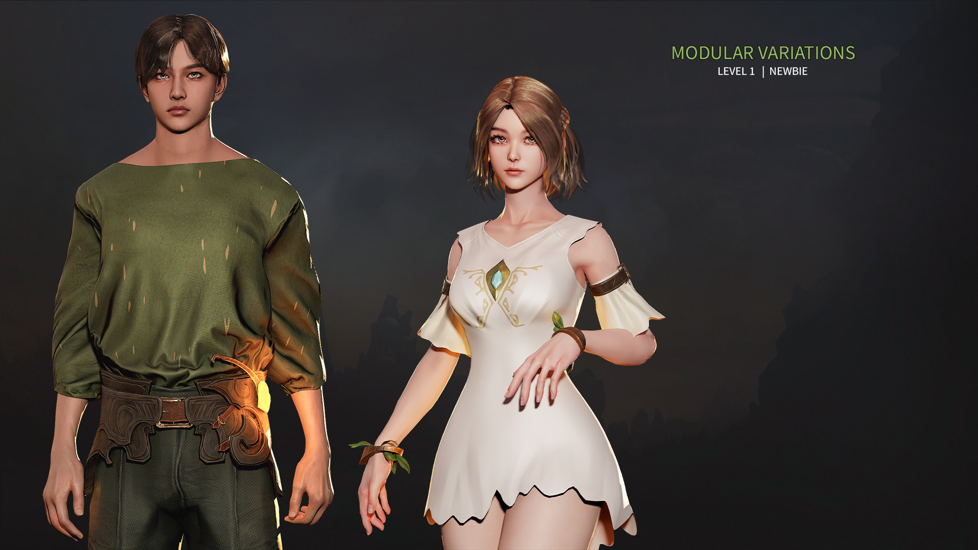 MMORPG Newbie Archers - Medieval Fantasy Modular Character Low-poly 3D model_15