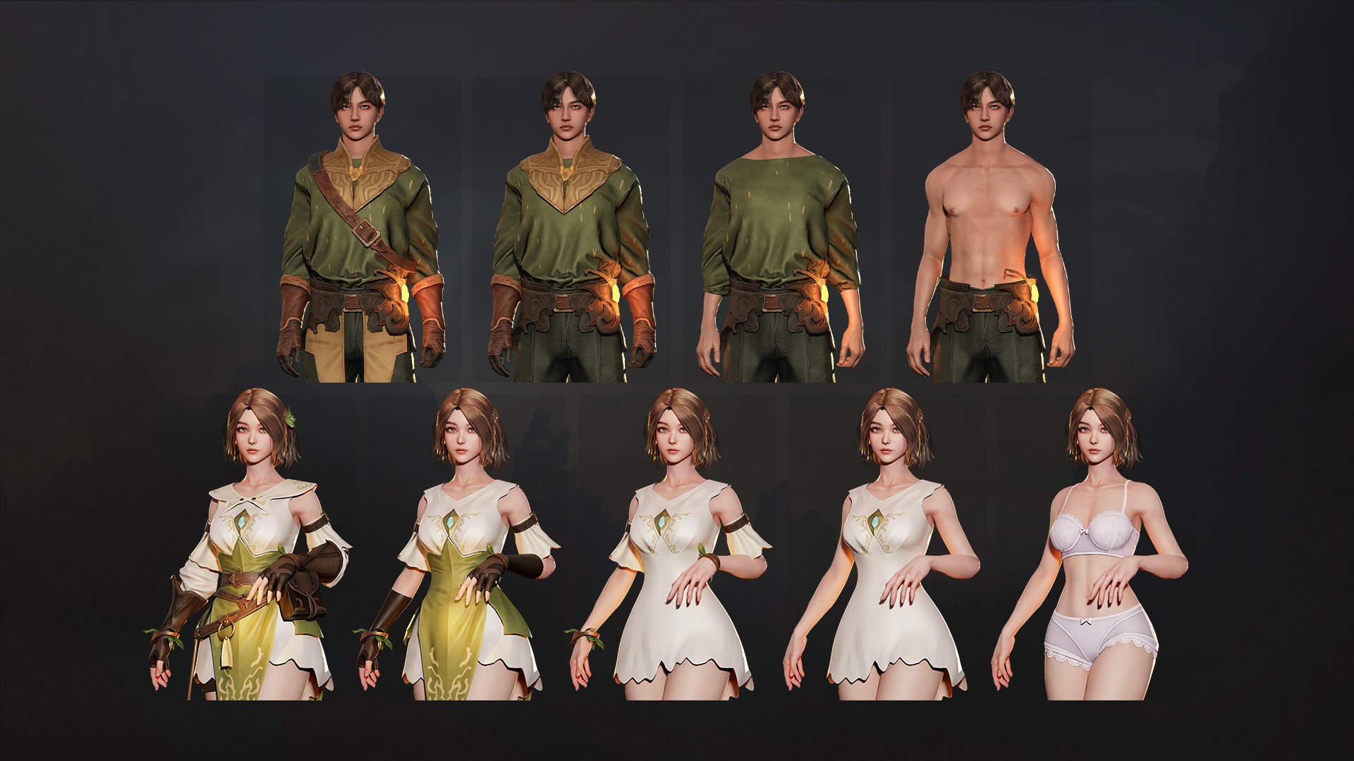 MMORPG Newbie Archers - Medieval Fantasy Modular Character Low-poly 3D model_12