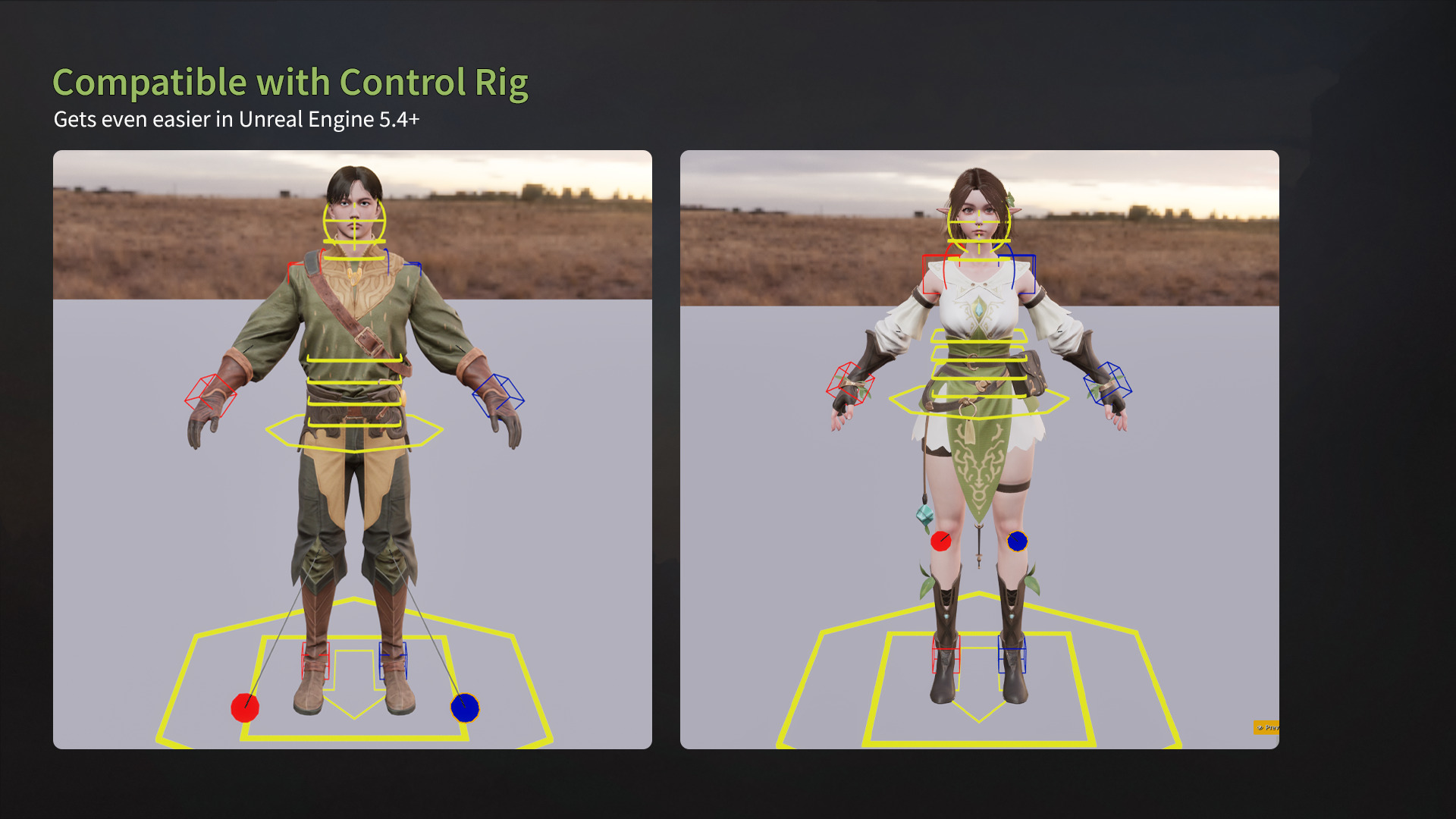 MMORPG Newbie Archers - Medieval Fantasy Modular Character Low-poly 3D model_17