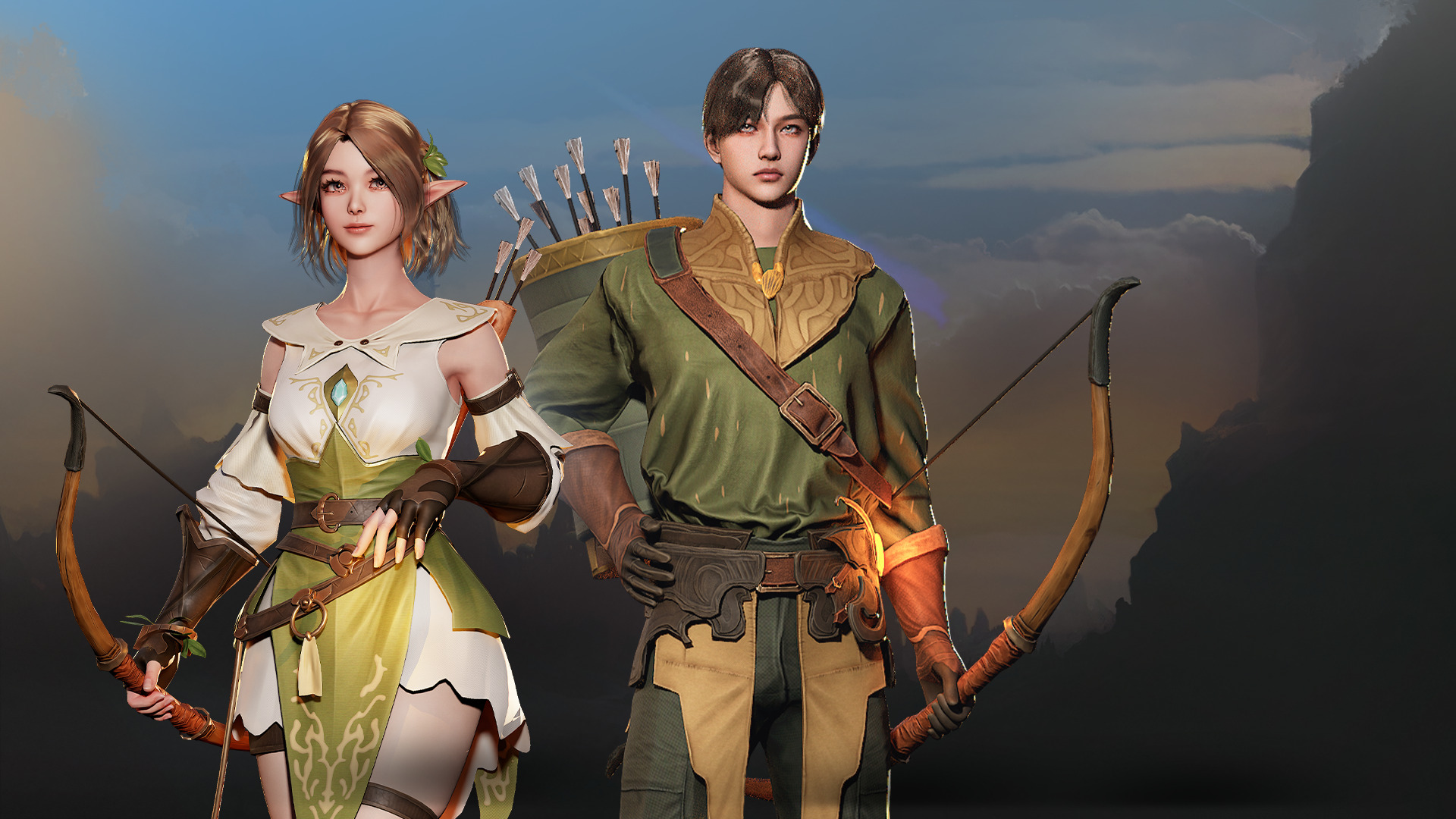 MMORPG Newbie Archers - Medieval Fantasy Modular Character Low-poly 3D model_2