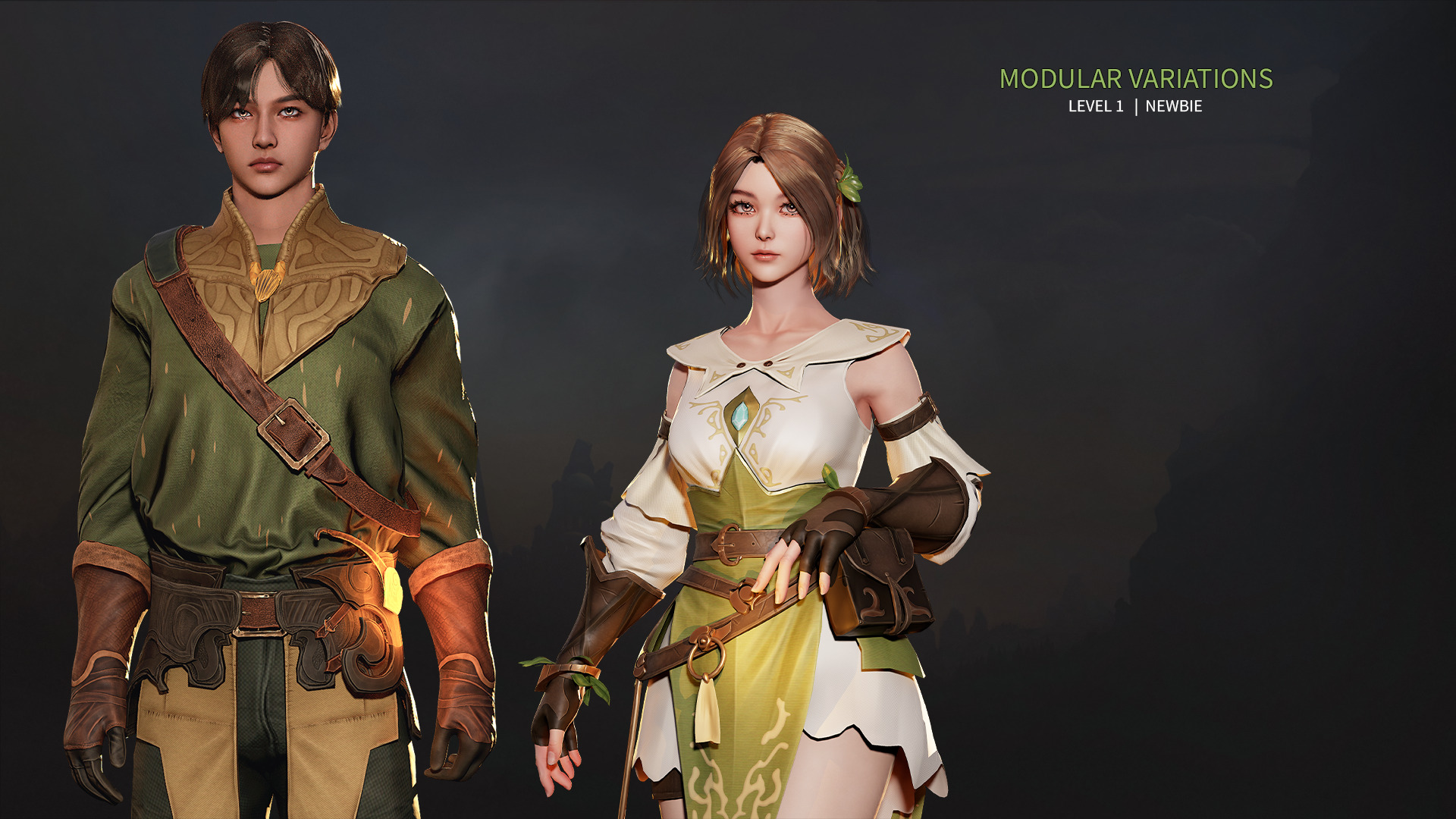 MMORPG Newbie Archers - Medieval Fantasy Modular Character Low-poly 3D model_14