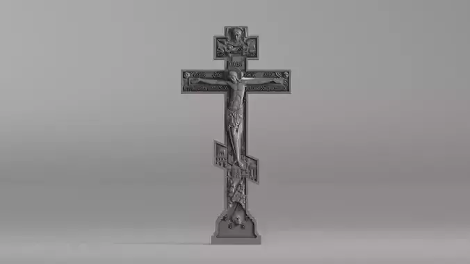 S00093 Orthodox Cross with Crucifix 3D print model