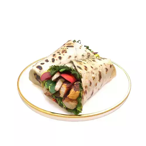 Shawarma Burrito Grilled Kebab 3D Model