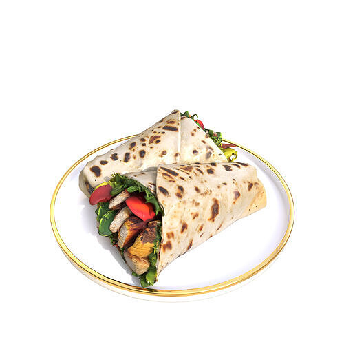Shawarma Burrito Grilled Kebab 3D Model Low-poly 3D model 2