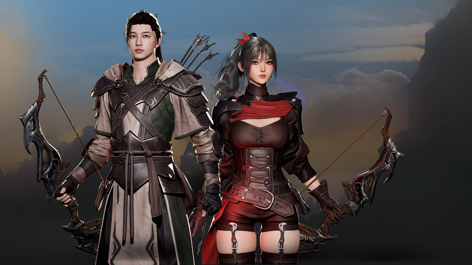 MMORPG Advanced Archers - Medieval Fantasy Modular Character Low-poly 3D model_2