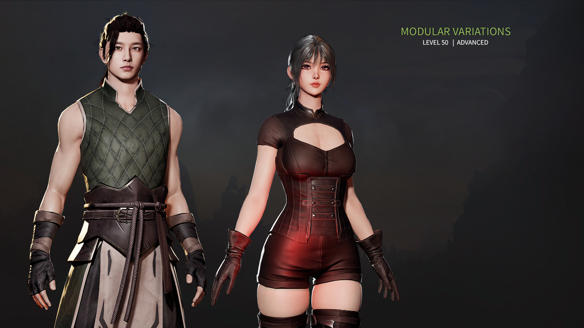 MMORPG Advanced Archers - Medieval Fantasy Modular Character Low-poly 3D model_15