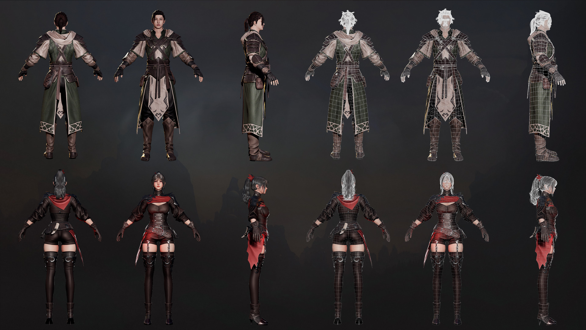 MMORPG Advanced Archers - Medieval Fantasy Modular Character Low-poly 3D model_26