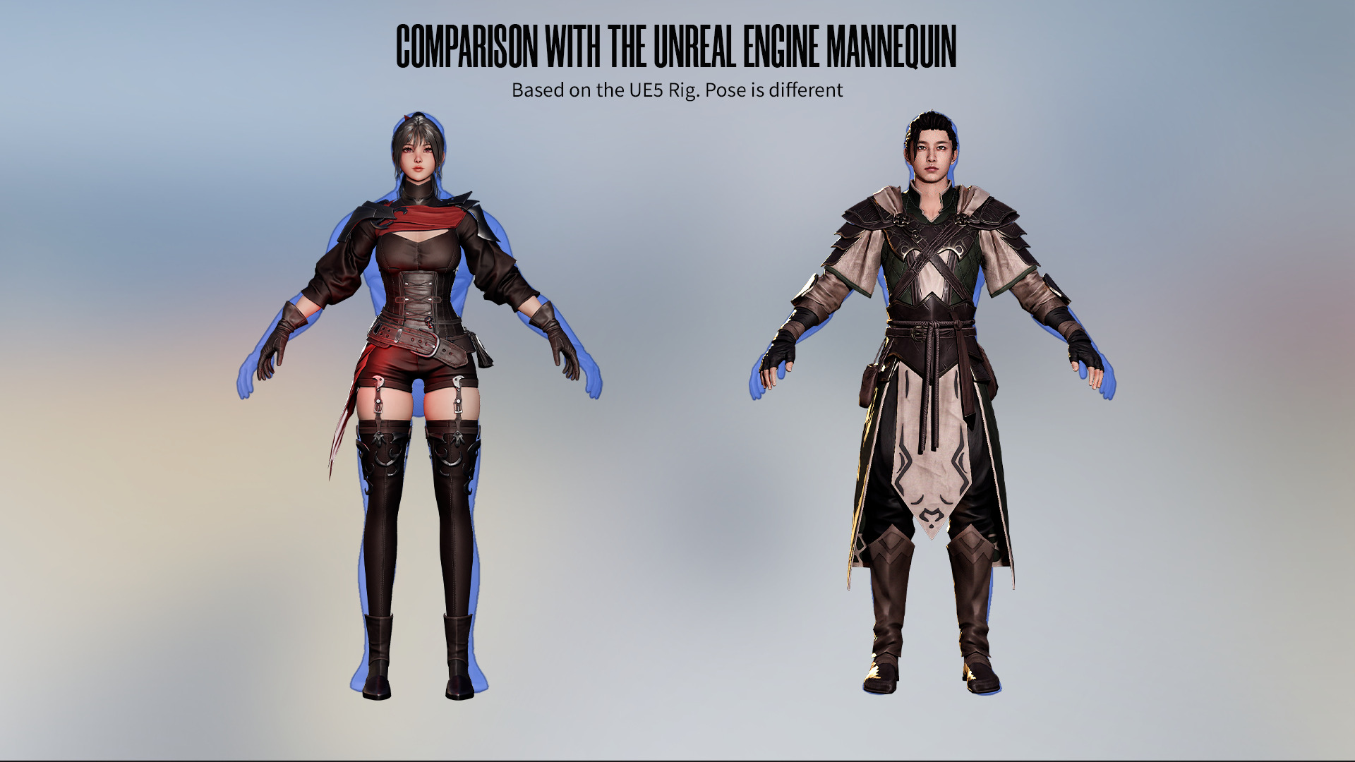 MMORPG Advanced Archers - Medieval Fantasy Modular Character Low-poly 3D model_19