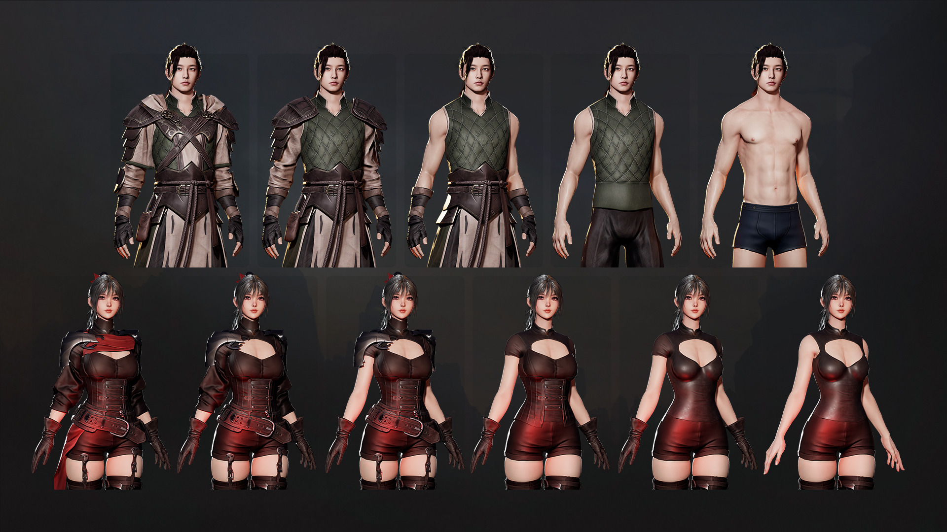 MMORPG Advanced Archers - Medieval Fantasy Modular Character Low-poly 3D model_12