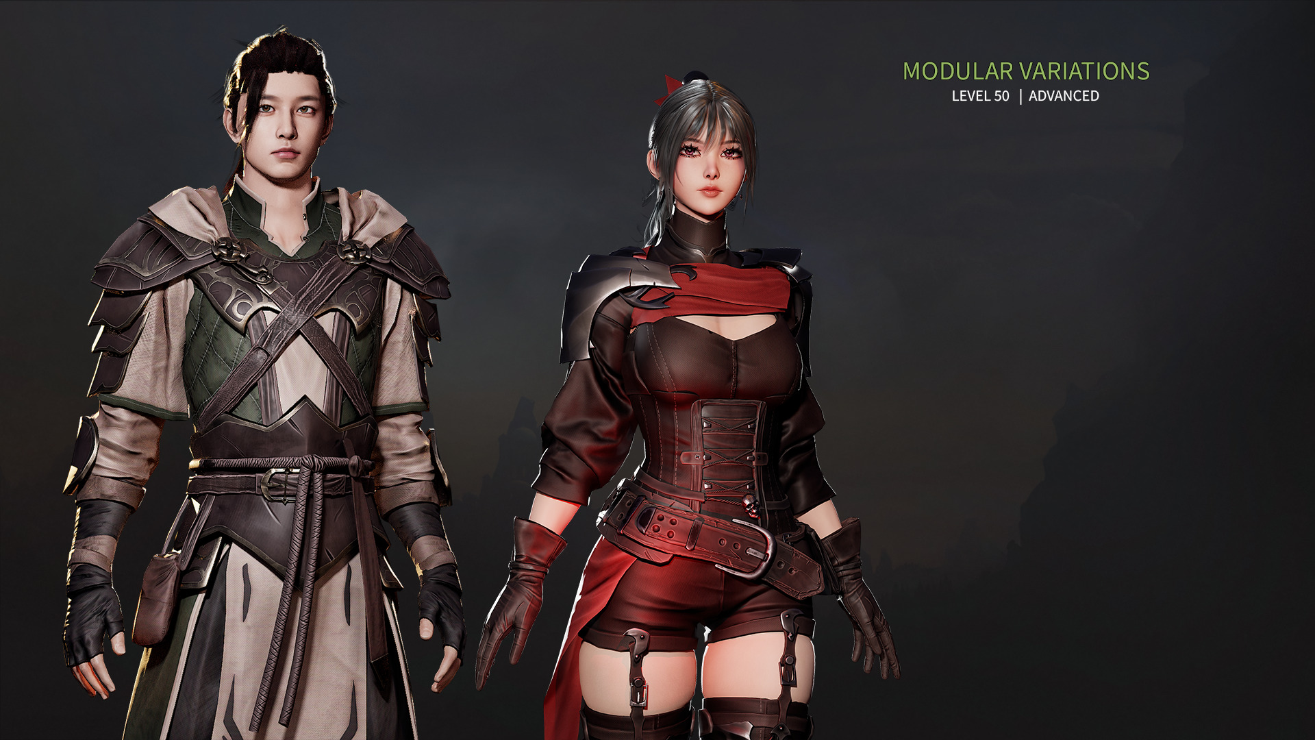 MMORPG Advanced Archers - Medieval Fantasy Modular Character Low-poly 3D model_14