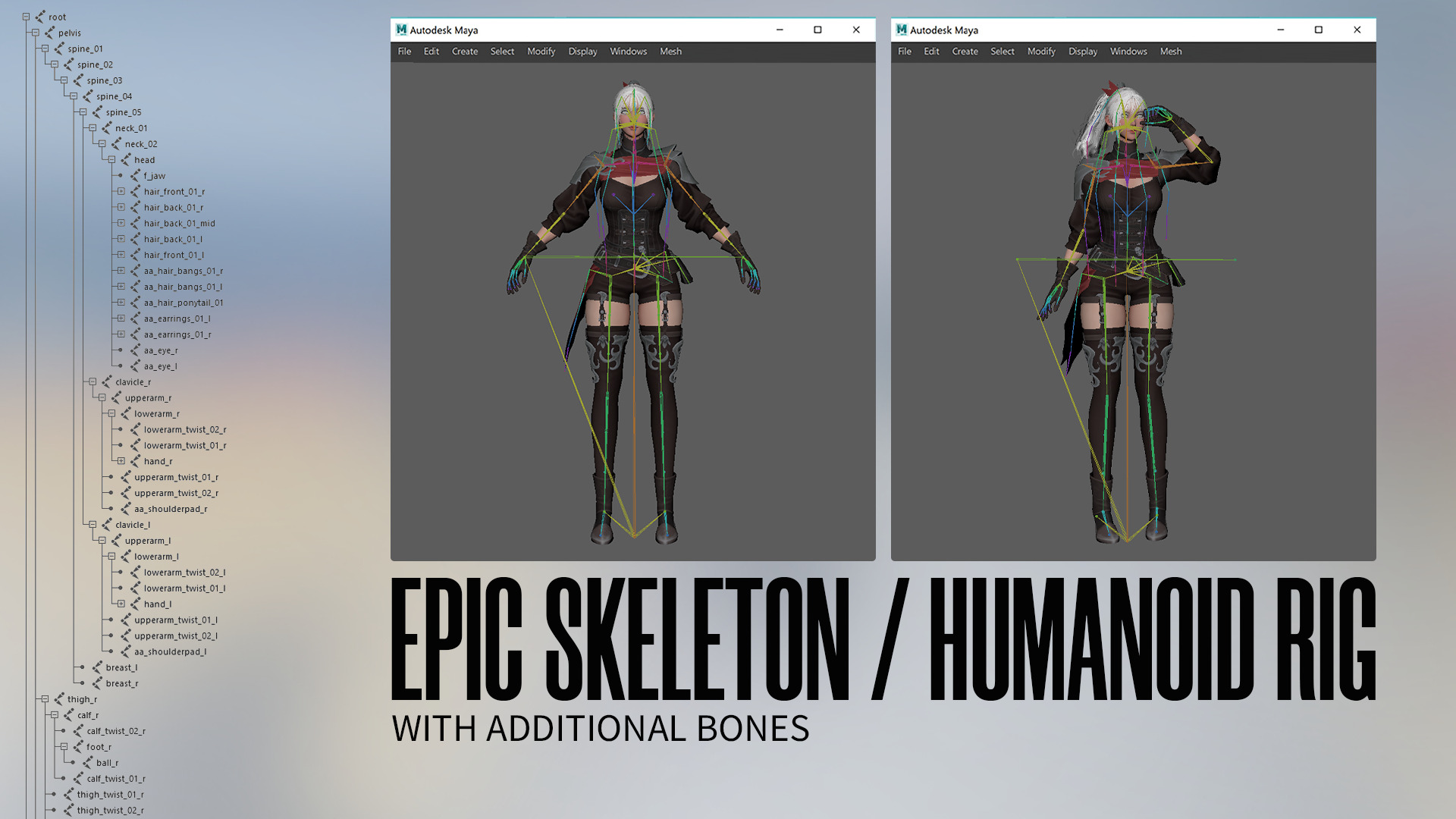 MMORPG Advanced Archers - Medieval Fantasy Modular Character Low-poly 3D model_18