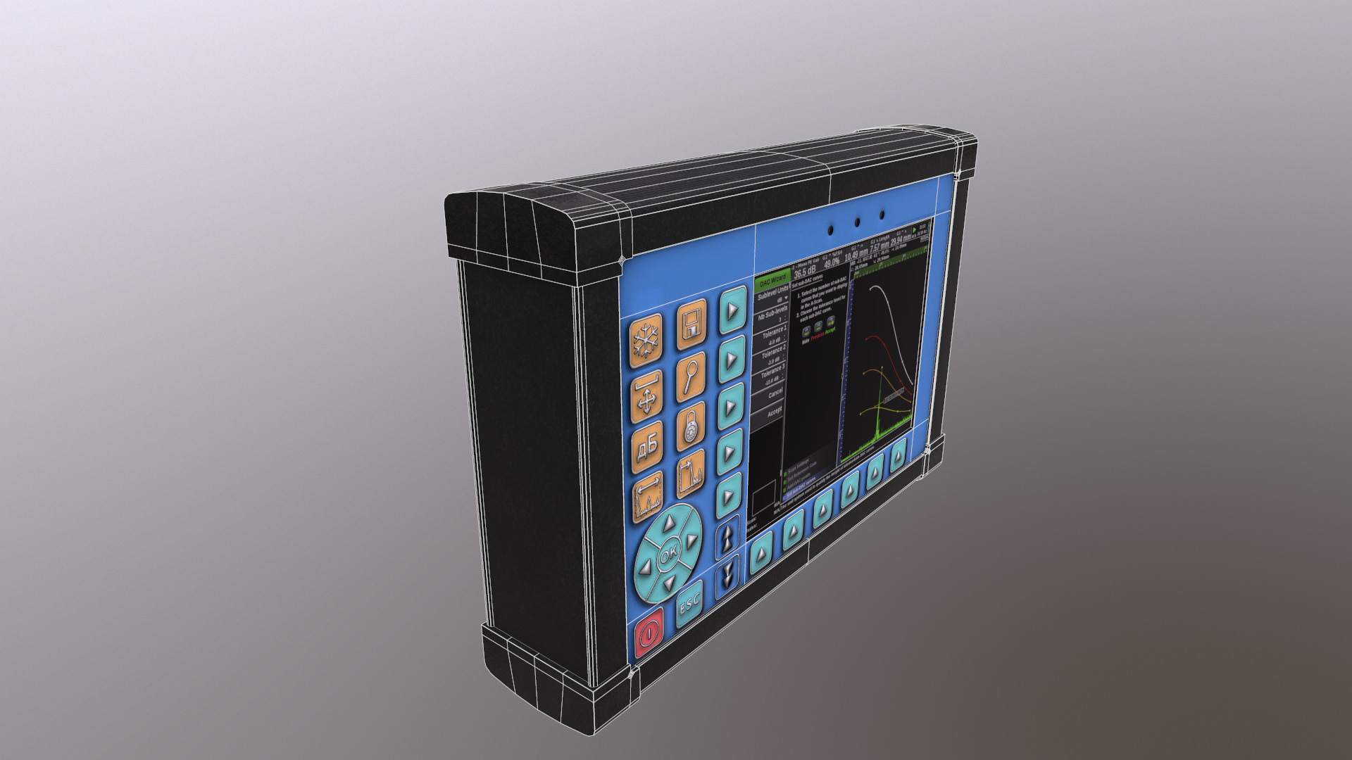 Ultrasonic Flaw Detector Low Poly Low-poly 3D model_38
