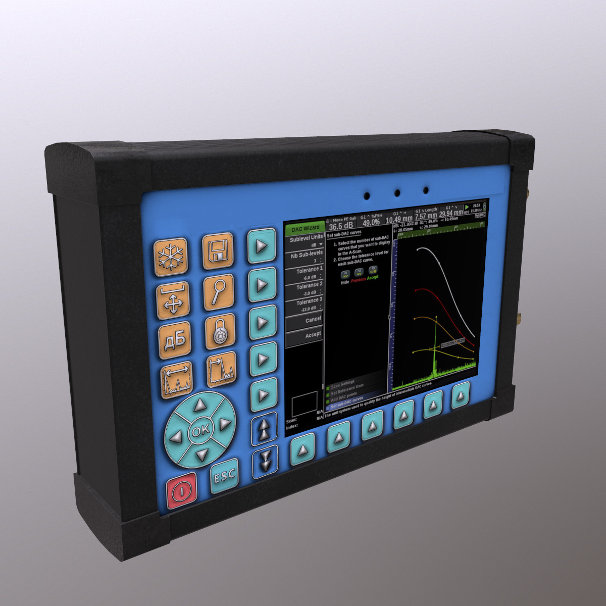 Ultrasonic Flaw Detector Low Poly Low-poly 3D model_6
